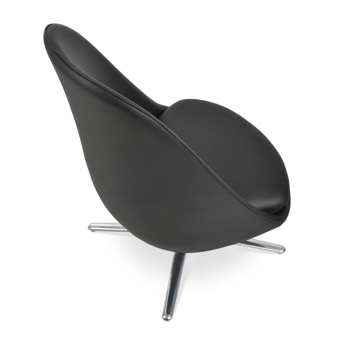 Avanos Oval Base Lounge Chair by SohoConcept, showing side view of avanos oval base lounge chair.