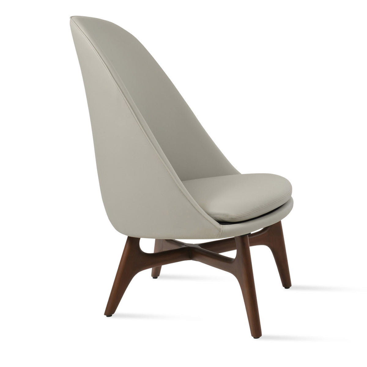 Avanos Wood Lounge Chair by SohoConcept, showing side view of avanos wood lounge chair.