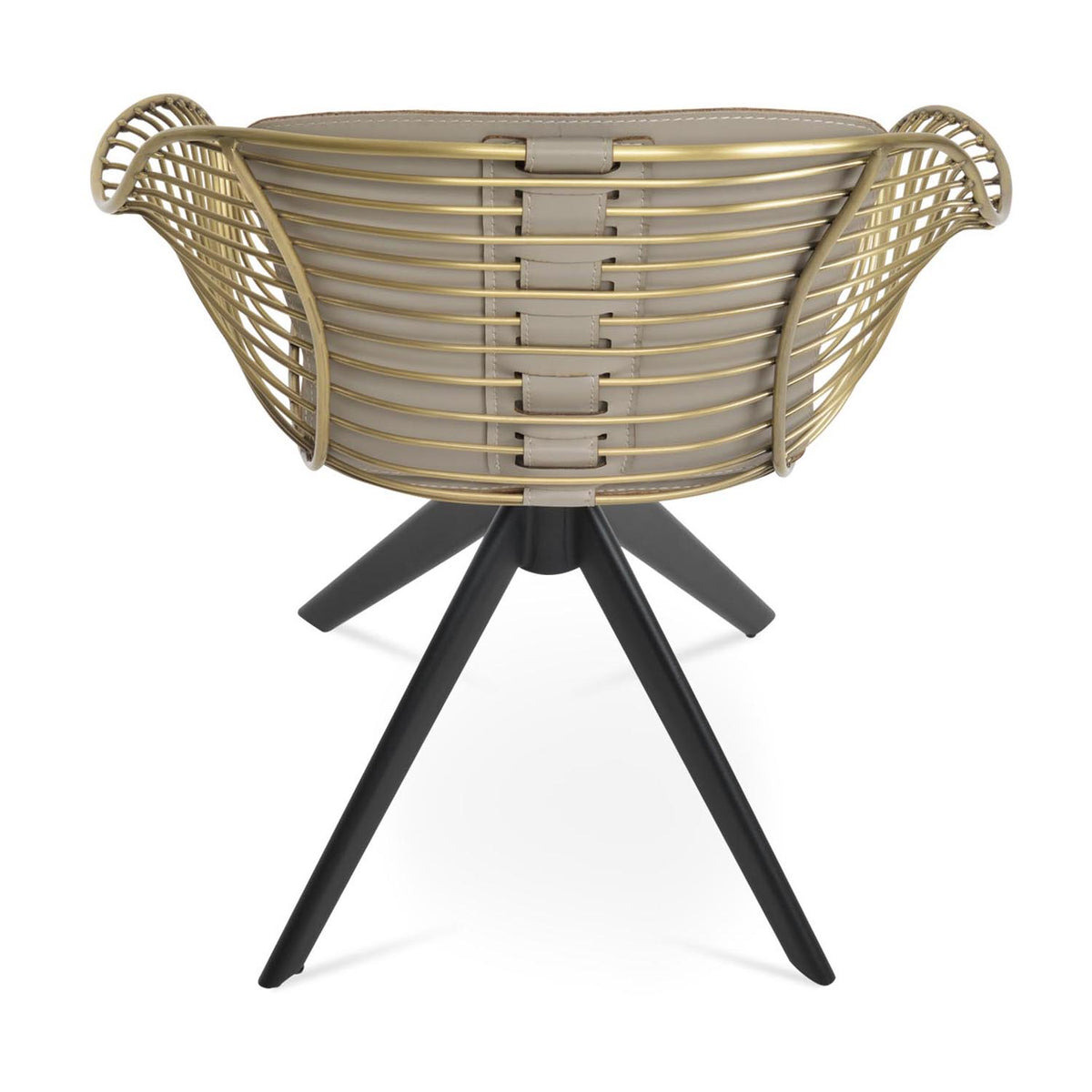 Zebra Sword Swivel Armchair by SohoConcept, showing back view of zebra sword swivel armchair.