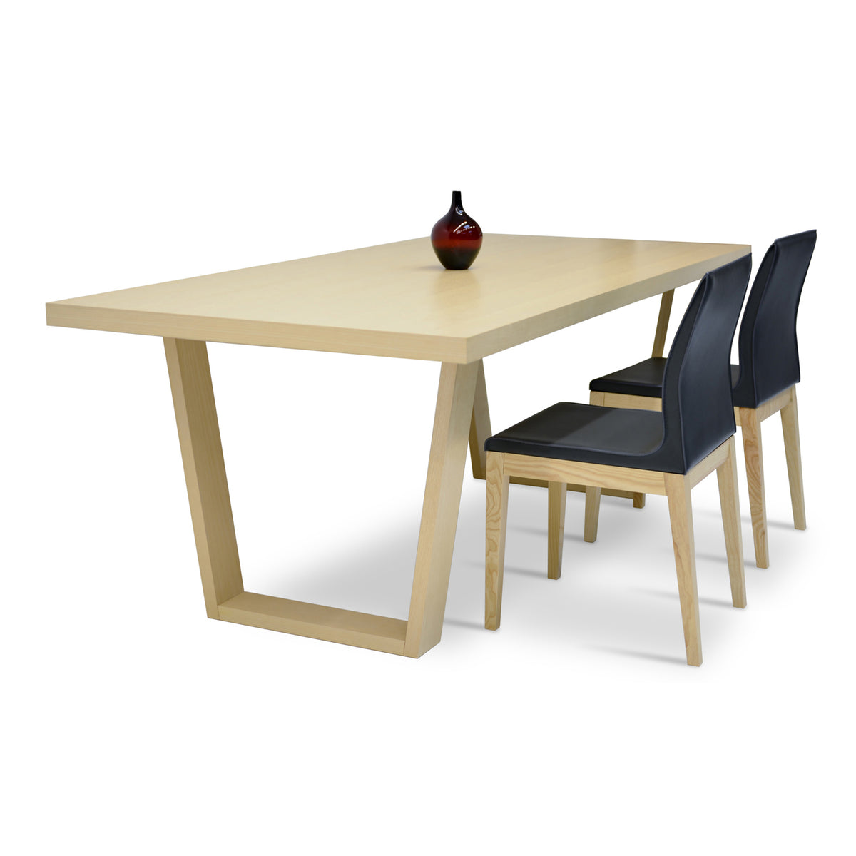 Malibu Dining Table by SohoConcept, showing malibu dining table with chair.