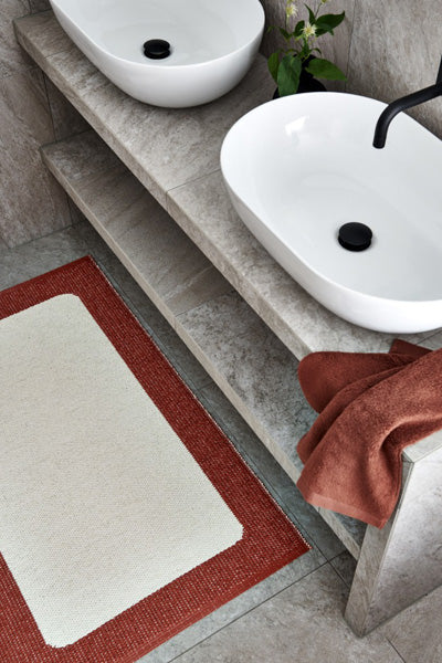Ilda Brick & Vanilla Runner Rug by Pappalina, showing ilda brick & vanilla runner rug in live shot.