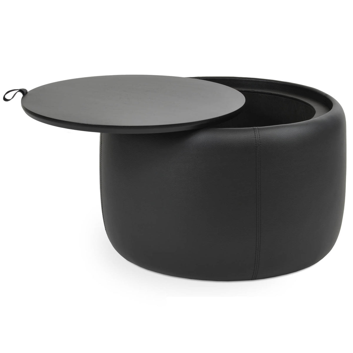Planet Ottoman With Storage by SohoConcept, showing open view of planet ottoman with storage.