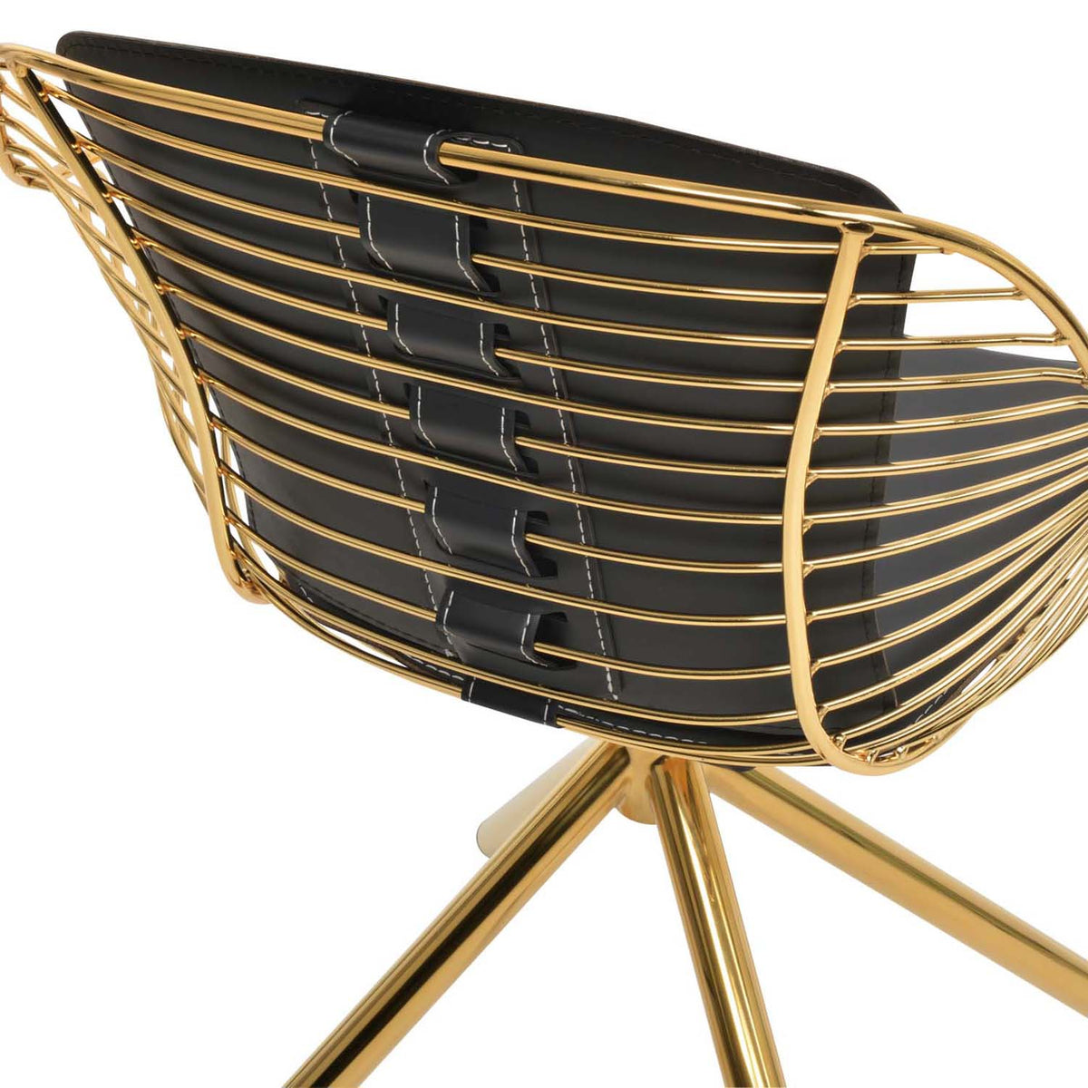 Zebra Stick Swivel Armchair by SohoConcept, showing closeup view of zebra stick swivel armchair