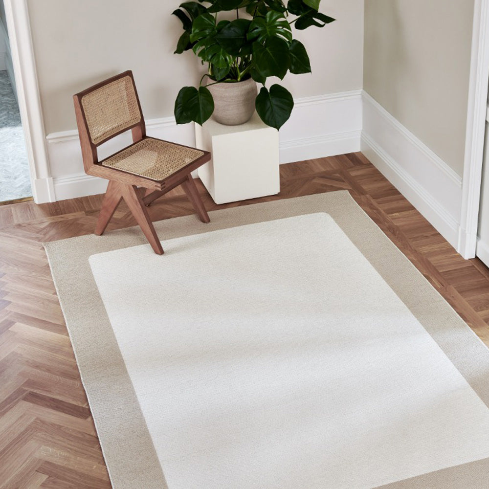 Ilda Beige & Vanilla Runner Rug by Pappelina, showing ilda beige & vanilla runner rug in live shot.