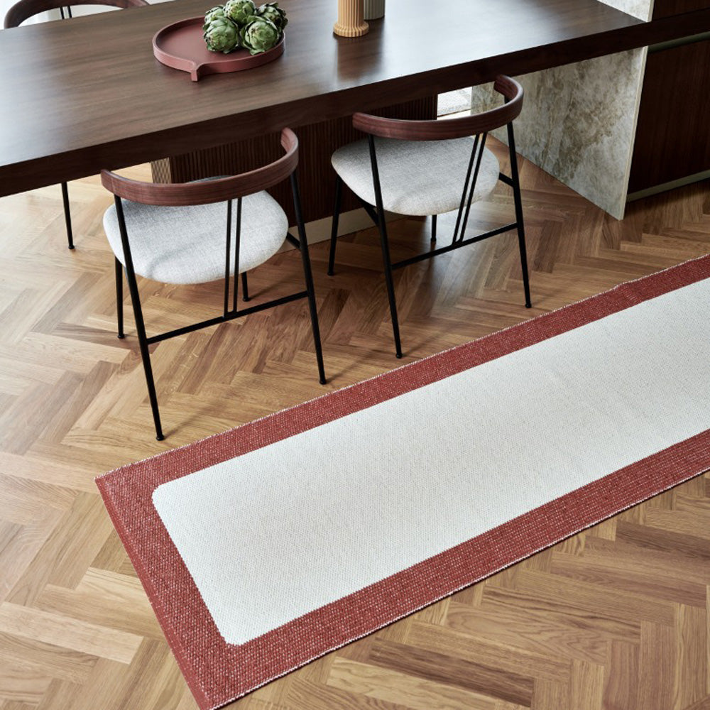 Ilda Brick & Vanilla Runner Rug by Pappalina, showing ilda brick & vanilla runner rug in live shot.