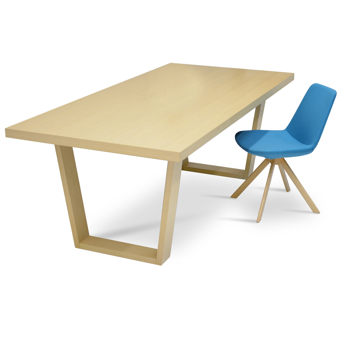 Malibu Dining Table by SohoConcept, showing malibu dining table with chair.