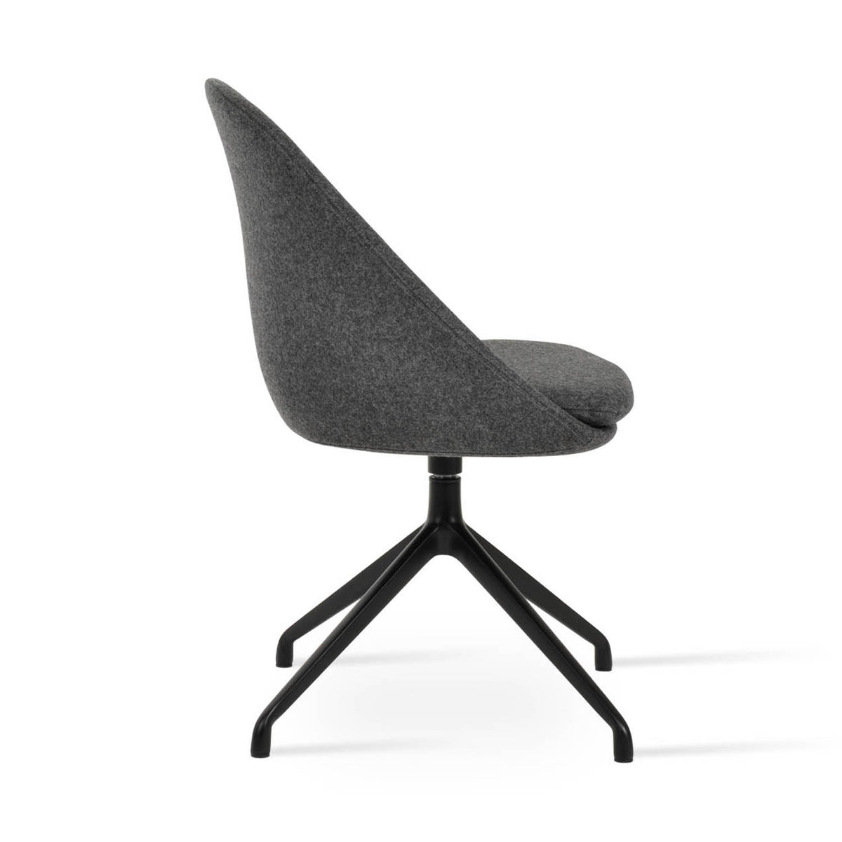 Avanos Spider Swivel Dining Chair by SohoConcept, showing side view of avanos spider swivel dining chair.