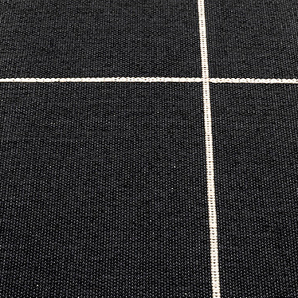 Fred Black & Vanilla Runner Rug by Pappelina, showing closeup view of fred black & vanilla runner rug.