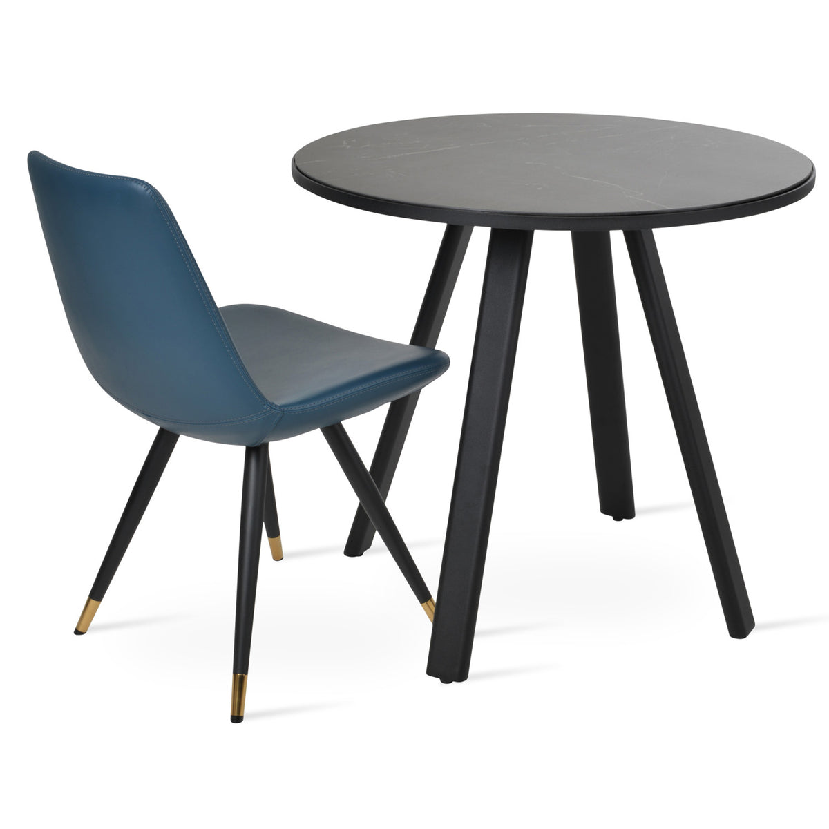 Denver Dining Table by SohoConcept, showing denver dining table with chair.