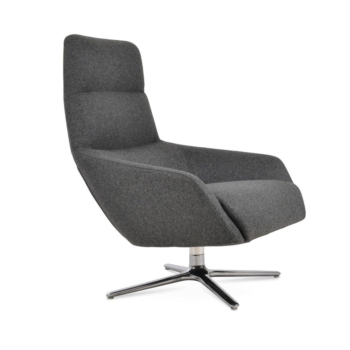 Barcelona Oval Base Armchair by SohoConcept, showing side view of barcelona oval base armchair.