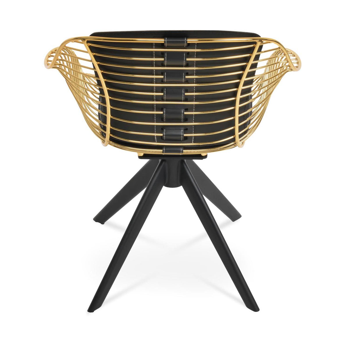 Zebra Sword Swivel Armchair by SohoConcept, showing back view of zebra sword swivel armchair.