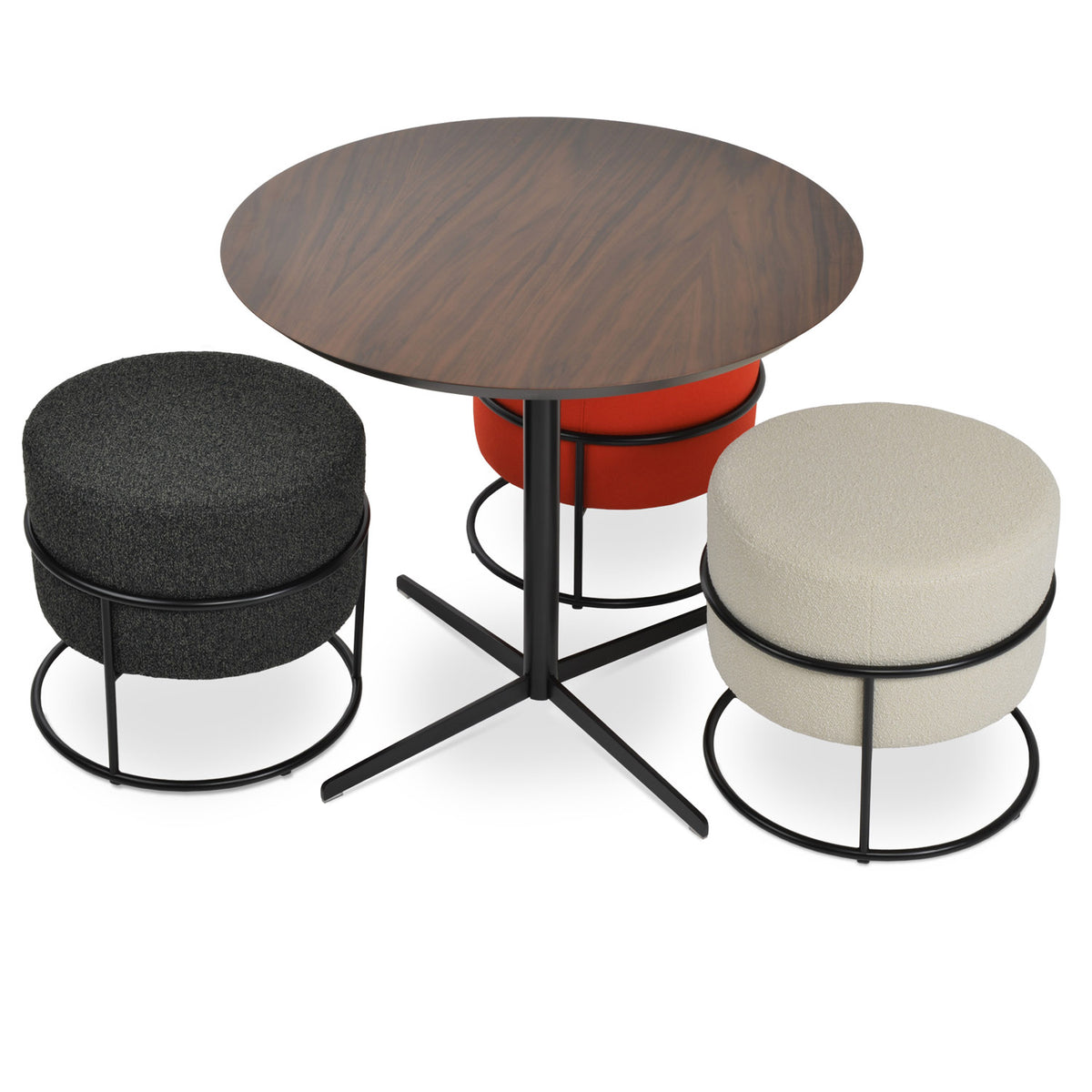 Colombo Stackable Ottoman by SohoConcept, showing colombo stackable ottoman with table.