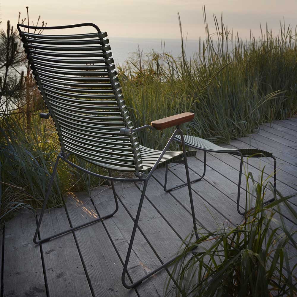 Click Position Chair with Bamboo Armrests by Houe, showing click position chair with bamboo armrests in live shot.