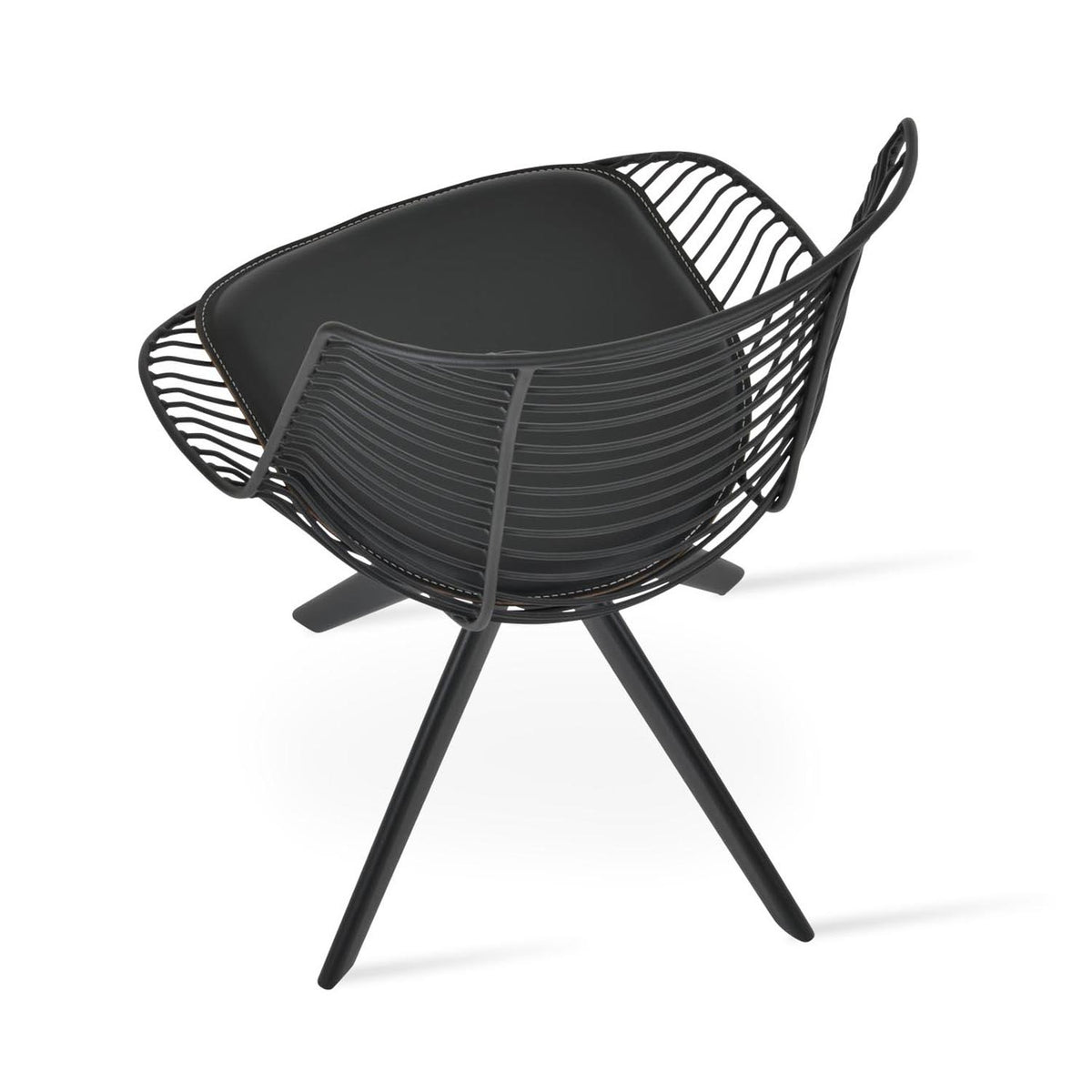 Tiger Sword Swivel Chair by SohoConcept, showing back view of tiger sword swivel chair.