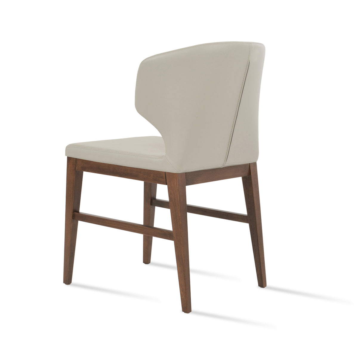 Amed Wood Stretcher Dining Chair by SohoConcept, showing side view of amed wood stretcher dining chair.