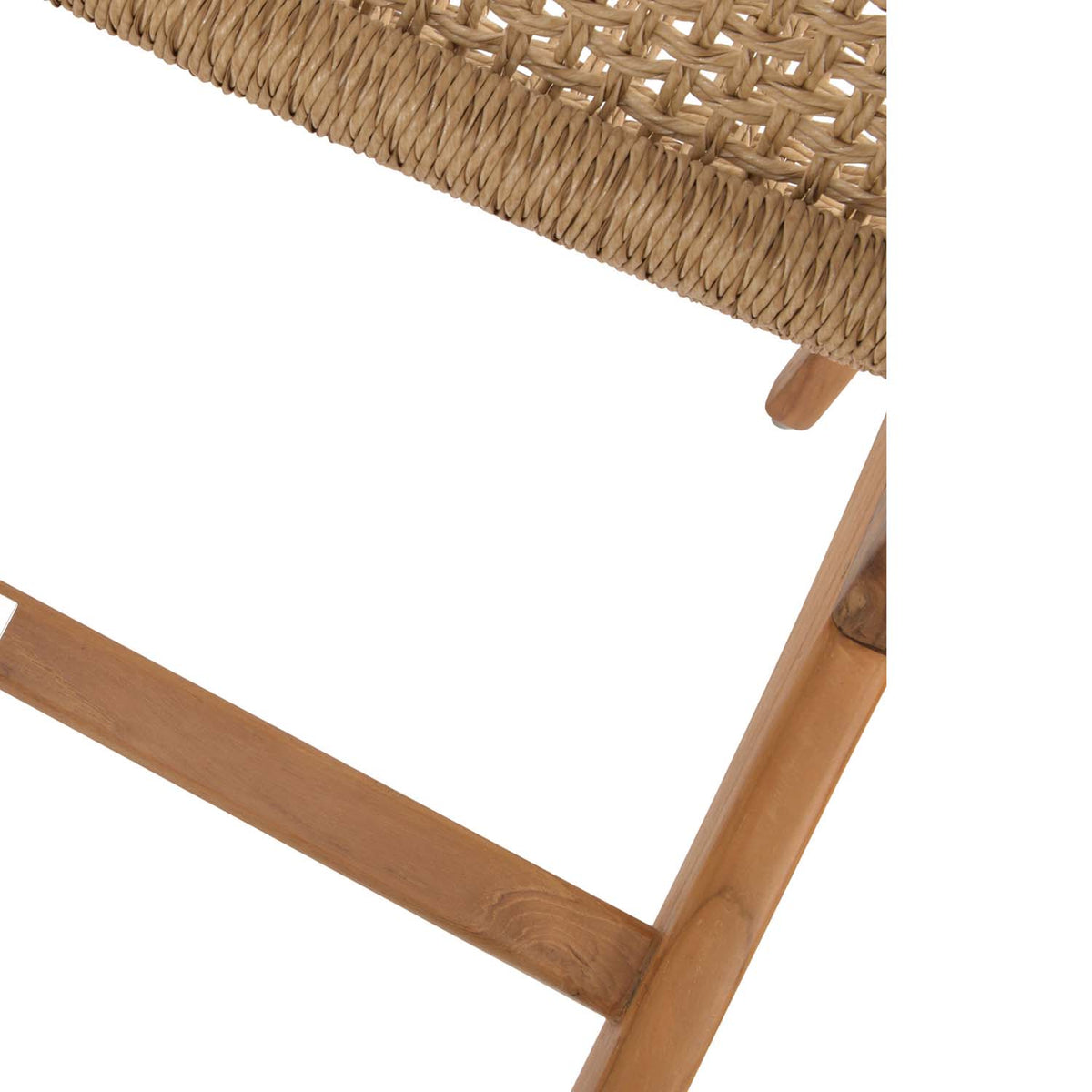 Calava Teak Lounge Armchair by SohoConcept, showing closeup view of calava teak lounge armchair.