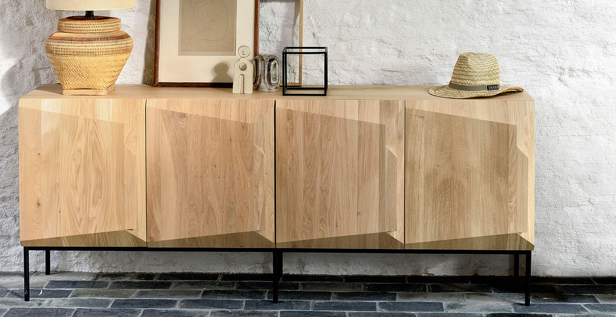 Stairs Sideboard by Ethnicraft, showing stairs sideboard in live shot.