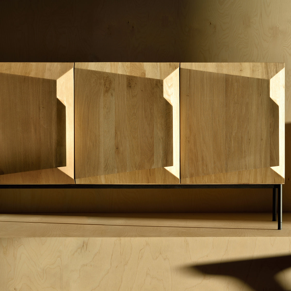 Stairs Sideboard by Ethnicraft, showing closeup view of stairs sideboard in live shot.