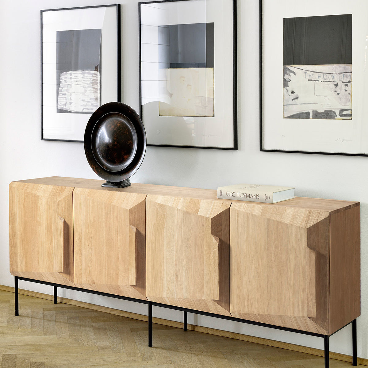 Stairs Sideboard by Ethnicraft, showing stairs sideboard in live shot.