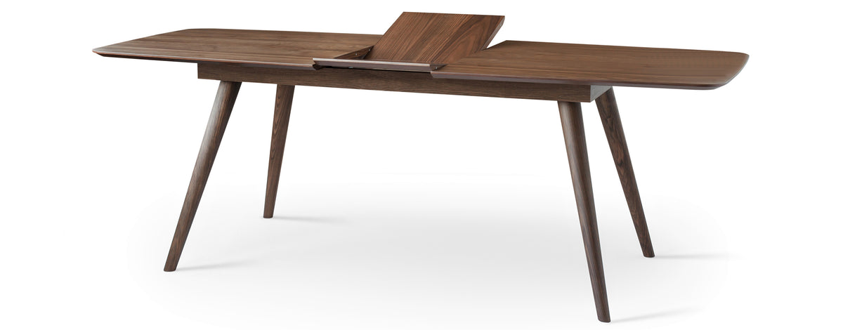Star Extendable Dining Table by SohoConcept, showing angle view of extendable dining table (open view).