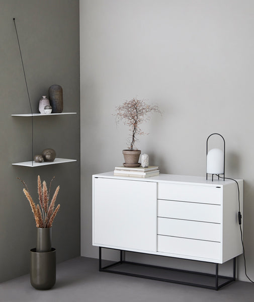 Stedge Shelf by Woud, showing stedge shelf in live shot.