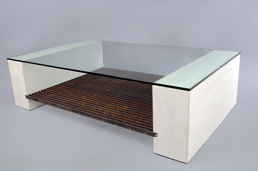 James De Wulf Steel Grating Coffee Table by De Wulf, showing steel grating coffee table in live shot.