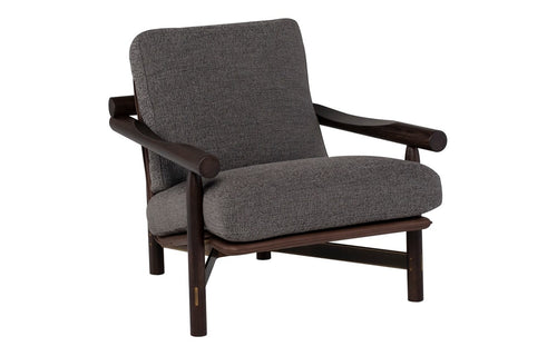 Stilt Occasional Chair by Nuevo - Tara Flint Fabric Seat with Smoked Oak Frame