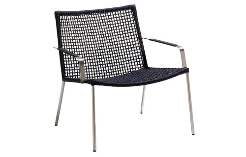 Straw Stackable Lounge Armchair by Cane-Line - Anthracite Rope.