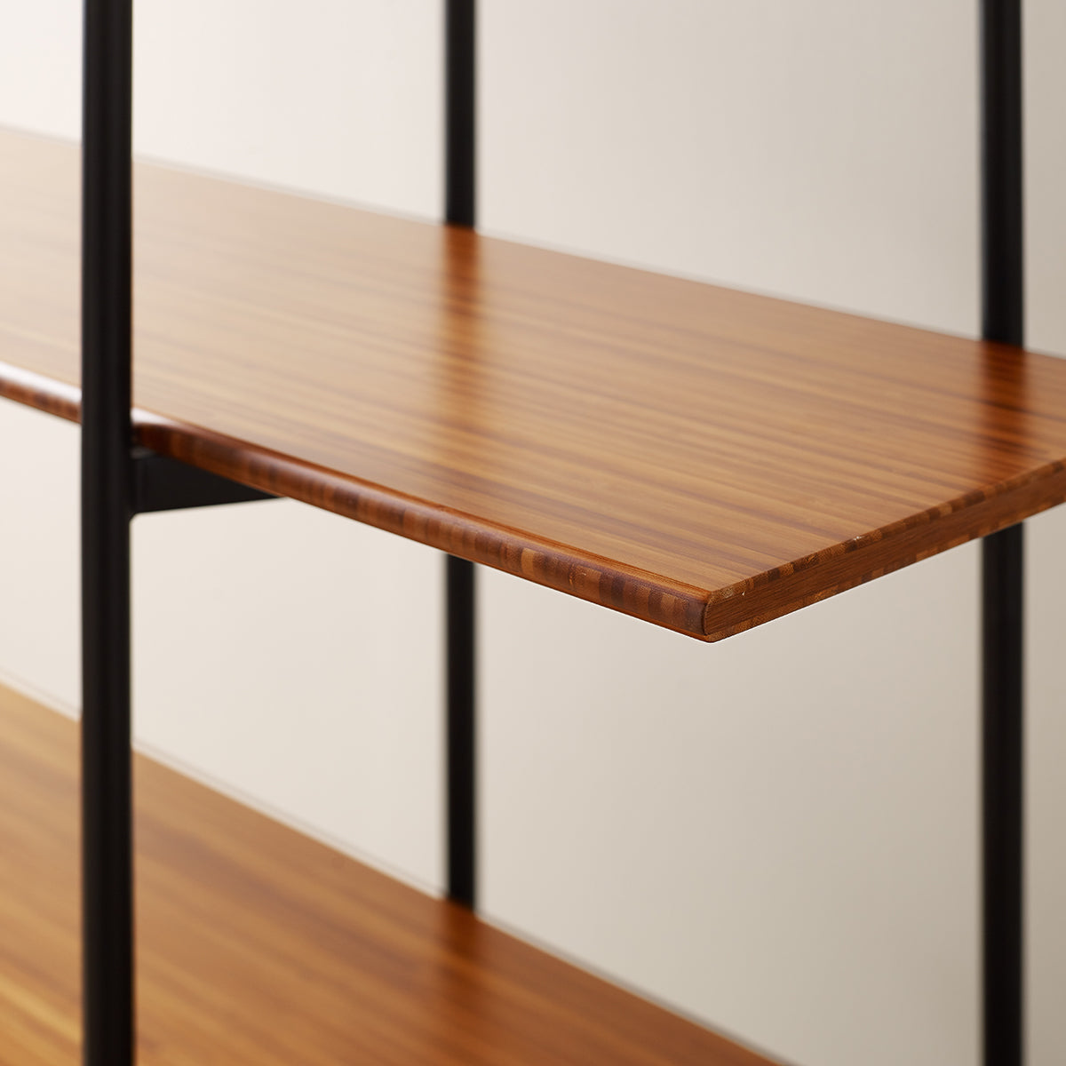 Studio Line Metal Shelf by Greenington, showing closeup view of studio line metal shelf in live shot.