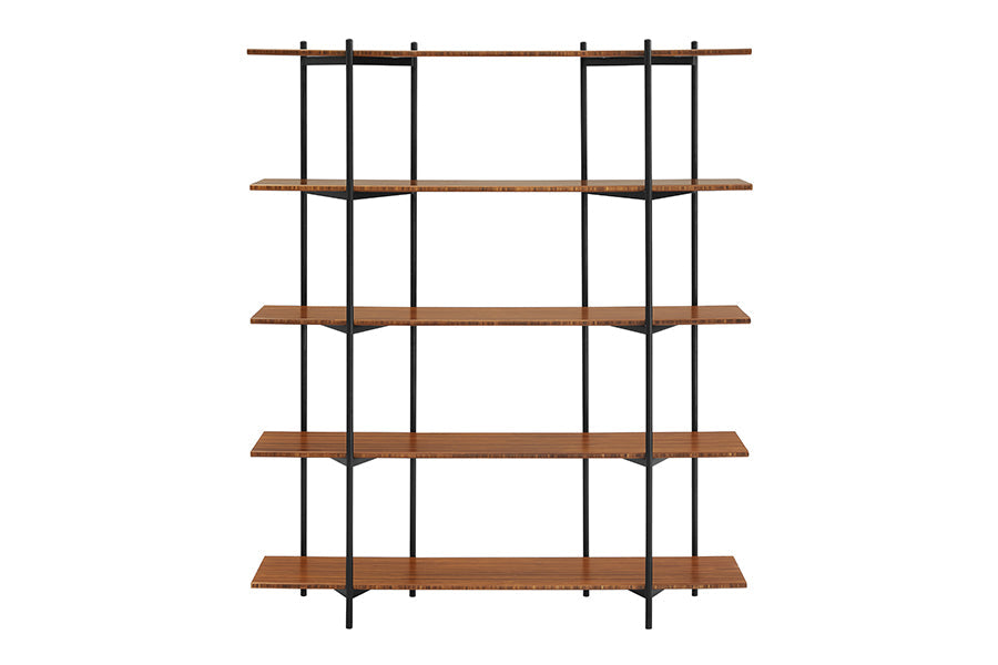 Studio Line Metal Shelf by Greenington, showing front view of studio line metal shelf in amber.
