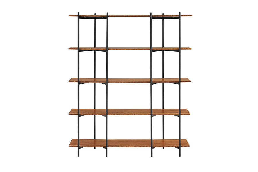 Studio Line Metal Shelf by Greenington, showing back view of studio line metal shelf in amber.