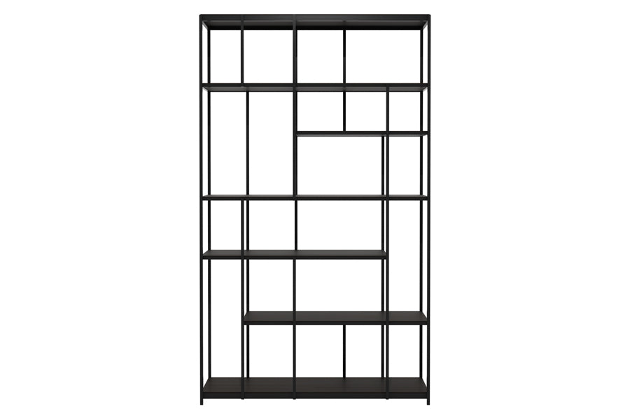 Studio Rack by Ethnicraft, showing front view of teak rack no doors.