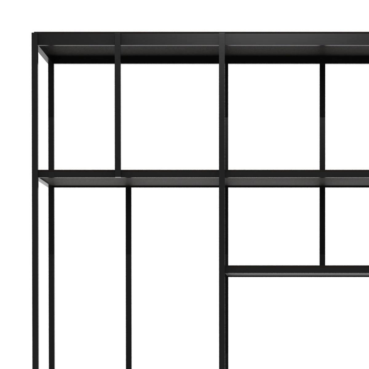 Studio Rack by Ethnicraft, showing closeup view of teak rack no doors.
