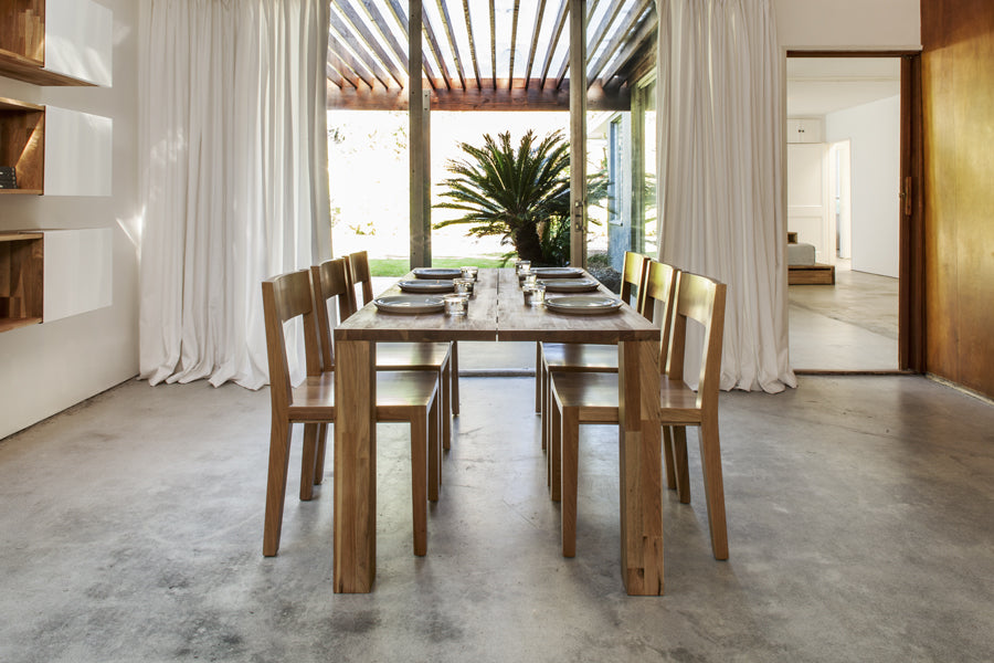 LAX Edge Dining Table by MASHstudios, live shoot of the dining set.