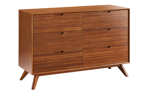 Summit Amber Six Drawer Dresser by Greenington - Amber Wood.