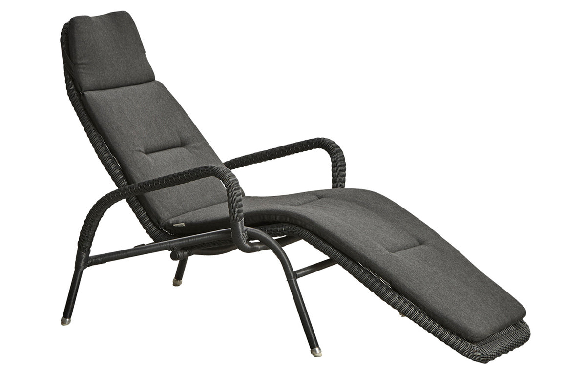 Sunrise Stackable Relaxing Chair by Cane-Line - Black Natte Cushion.