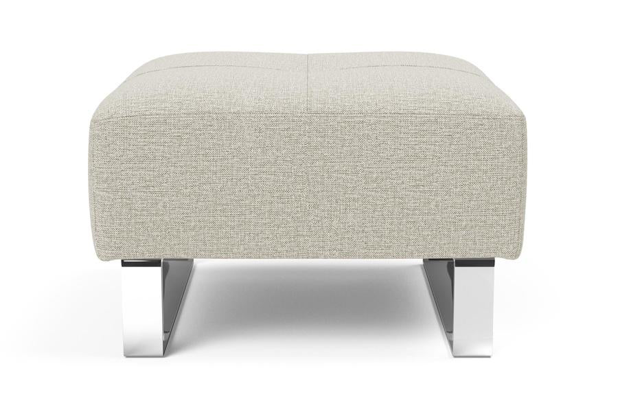 Supremax/Cassius D.E.L. Ottoman by Innovation, showing front view of supremax/cassius d.e.l. ottoman in 527 mixed dance natural.