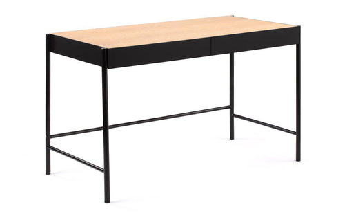 Surround Desk by m.a.d. - Black Steel Base/Natural Ash Wood.