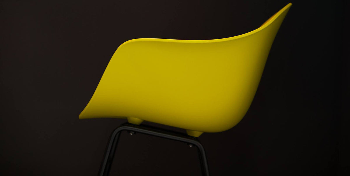 TA Arm Chair Er Black Base by Toou, showing closeup view of ta arm chair er black base in live shot.