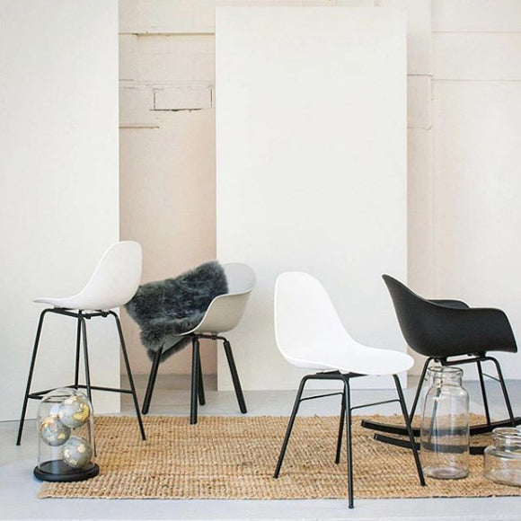 TA Arm Chair Yi Black Oak Base by Toou, showing ta arm chair yi black oak base in live shot.