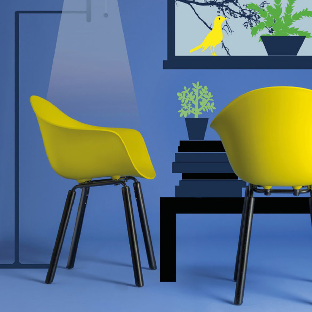 TA Arm Chair Yi Black Oak Base by Toou, showing ta arm chairs yi black oak base in live shot.