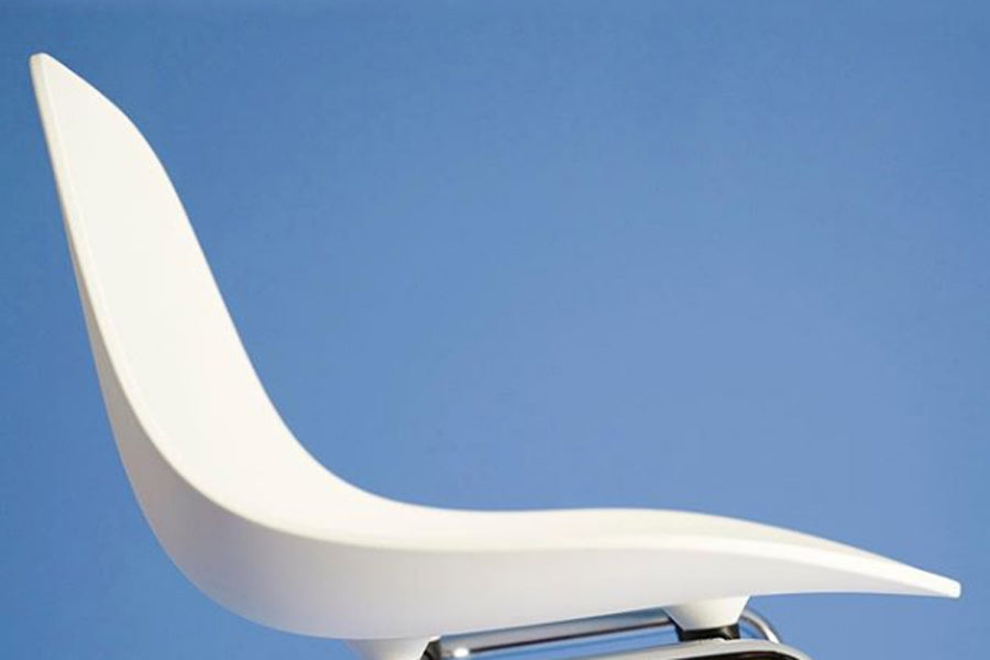TA Bar Stool Black Base by Toou, showing closeup view of ta bar stool in live shot.