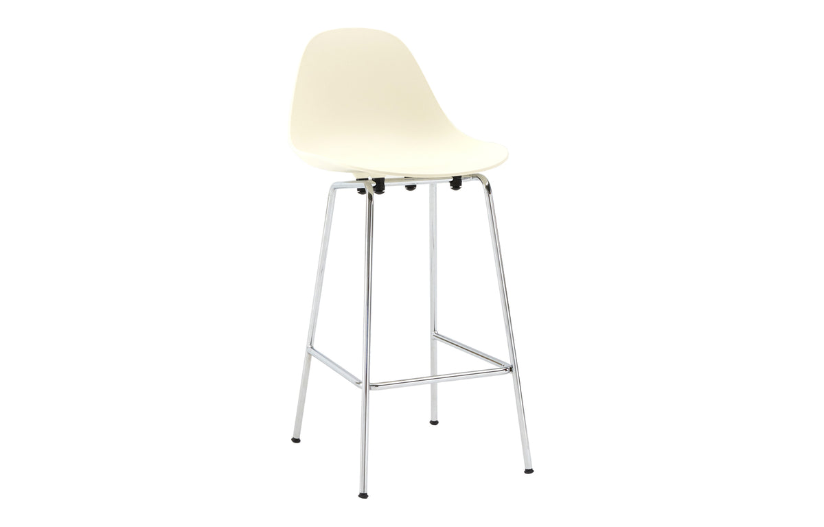 TA Counter Stool Chrome Base by Toou - Cream Seat, No Seat Pad.