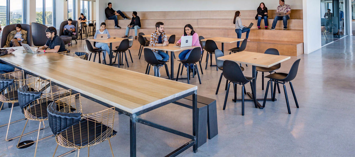 TA Side Chair Yi Black Oak Base by Toou, showing ta side chairs yi black oak base in live shot.
