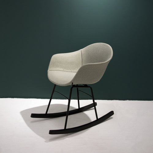 TA Upholstered Rocking Chair by Toou, showing ta upholstered rocking chair in live shot.