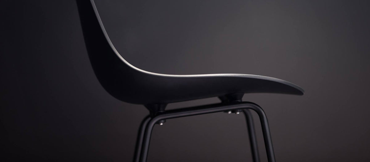 TA XL Bar Stool Black Base by Toou, showing closeup view of ta xl bar stool black base in live shot.
