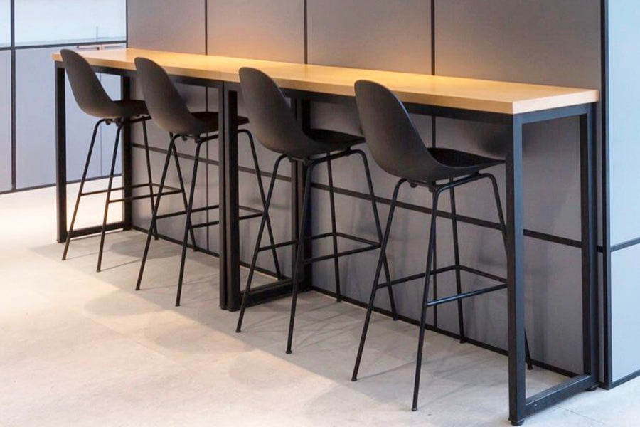 TA XL Bar Stool Black Base by Toou, showing ta xl bar stools black base in live shot.