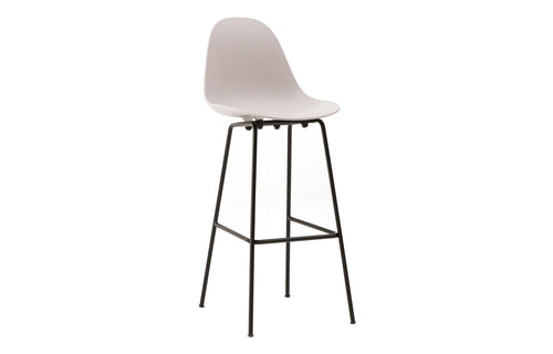 TA XL Bar Stool Black Base by Toou - Cool Grey Seat, No Seat Pad.