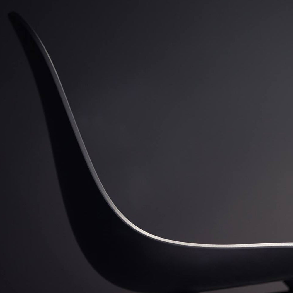 TA XL Bar Stool Chrome Base by Toou, showing closeup view of ta xl bar stool chrome base in live shot.