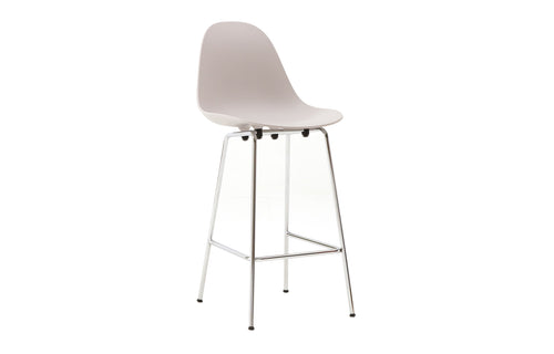 TA XL Bar Stool Chrome Base by Toou - Cool Grey Seat, No Seat Pad.